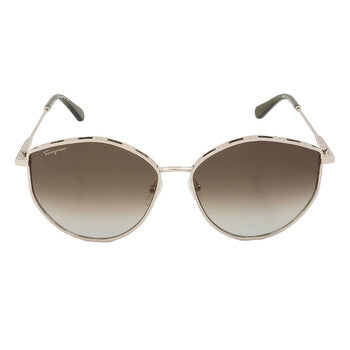 Salvatore Green Gradient Horn Ladies Sunglasses