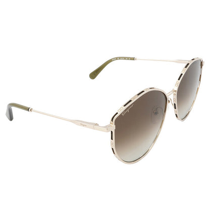 Salvatore Green Gradient Horn Ladies Sunglasses