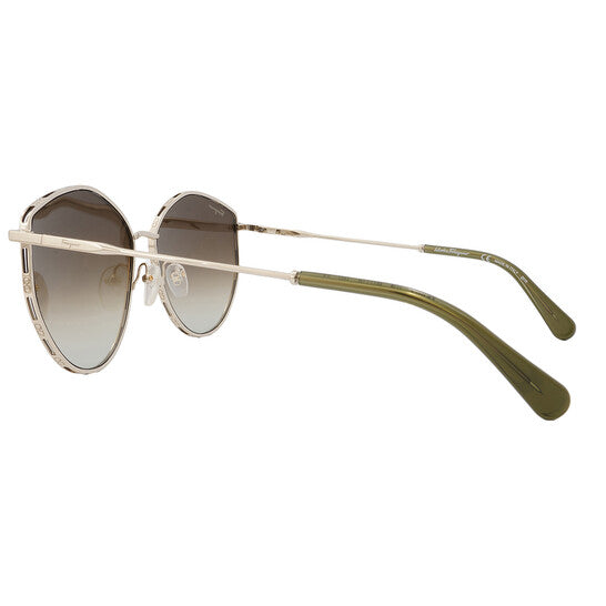 Salvatore Green Gradient Horn Ladies Sunglasses