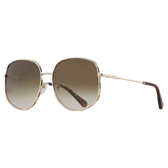 Salvatore Green Gradient Oval Ladies Sunglasses