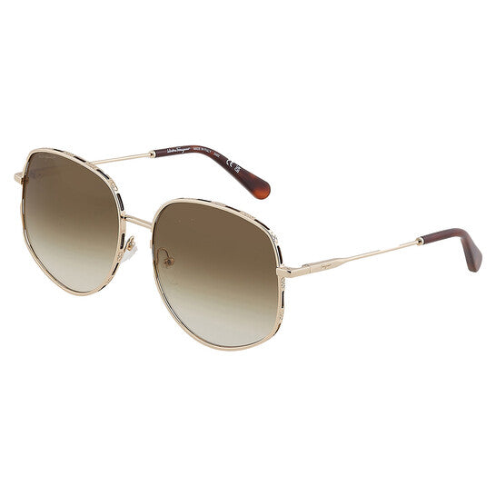 Salvatore Green Gradient Oval Ladies Sunglasses