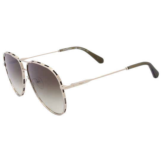 Salvatore Green Gradient Pilot Ladies Sunglasses