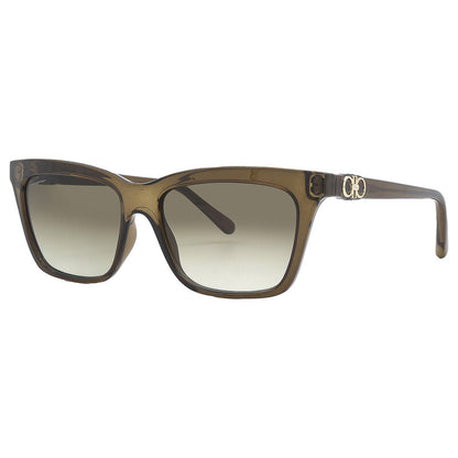 Salvatore Green Gradient Square Ladies Sunglasses