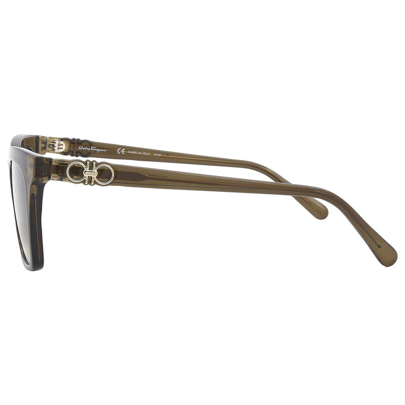Salvatore Green Gradient Square Ladies Sunglasses