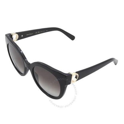 نظارات شمسية نسائية من فيراغامو، سلفاتوري، رمادية، بتصميم عين القطة