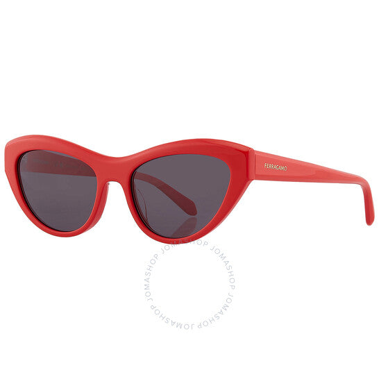 نظارات شمسية نسائية من فيراغامو، سلفاتوري، رمادية، بتصميم عين القطة