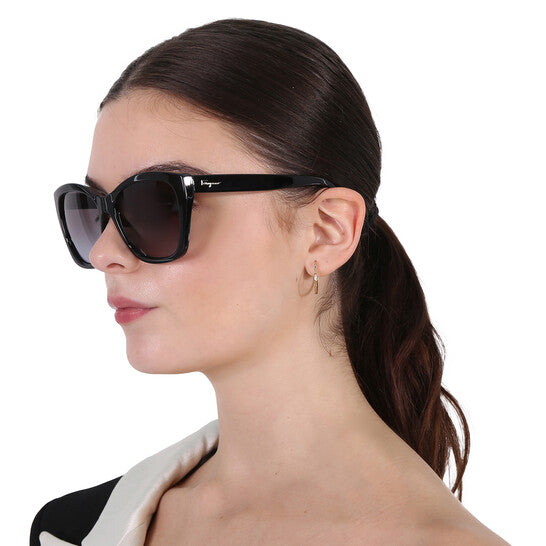 Salvatore Grey Gradient Cat Eye Ladies Sunglasses