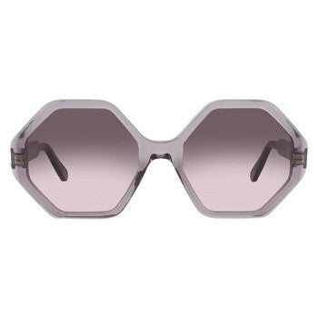 Salvatore Grey Gradient Geometric Ladies Sunglasses