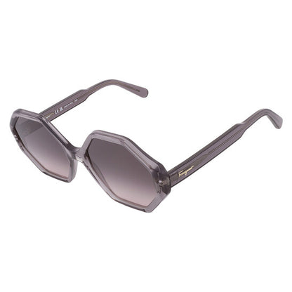 Salvatore Grey Gradient Geometric Ladies Sunglasses