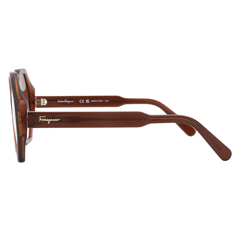 Brown Gradient Geometric Ladies Sunglasses