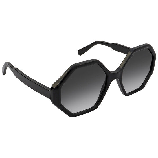 Salvatore Grey Gradient Hexagonal Ladies Sunglasses