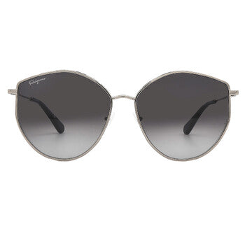 Salvatore Grey Gradient Irregular Ladies Sunglasses