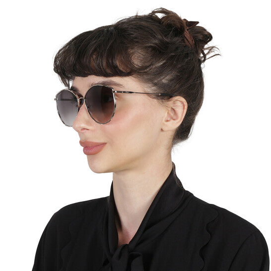 Salvatore Grey Gradient Irregular Ladies Sunglasses