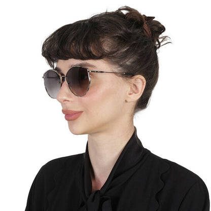 Salvatore Grey Gradient Irregular Ladies Sunglasses