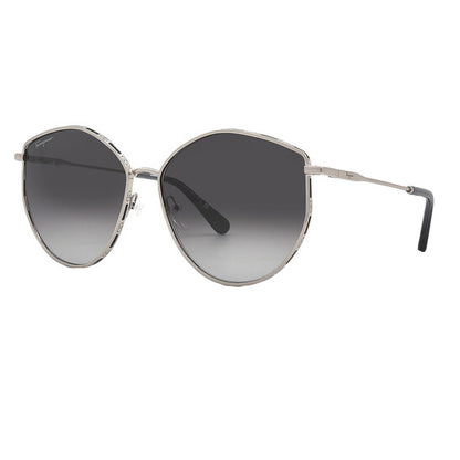 Salvatore Grey Gradient Irregular Ladies Sunglasses