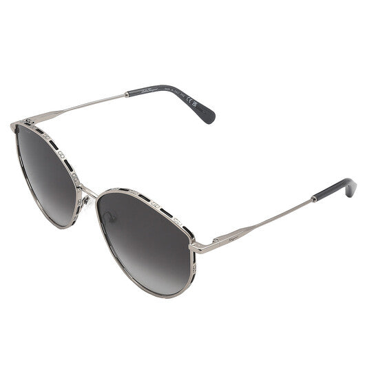 Salvatore Grey Gradient Irregular Ladies Sunglasses