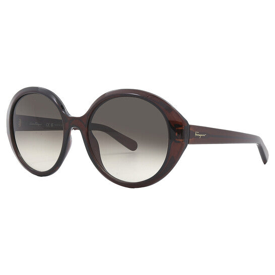 Salvatore Grey gradient Oval Ladies Sunglasses