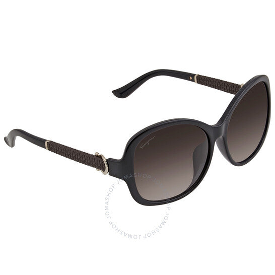 نظارات شمسية نسائية من فيراغامو، سلفاتوري، رمادية متدرجة اللون، بتصميم فراشة