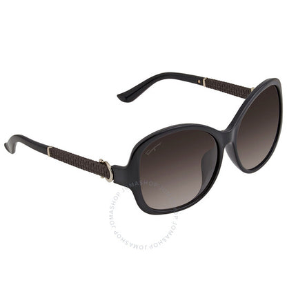 نظارات شمسية نسائية من فيراغامو، سلفاتوري، رمادية متدرجة اللون، بتصميم فراشة