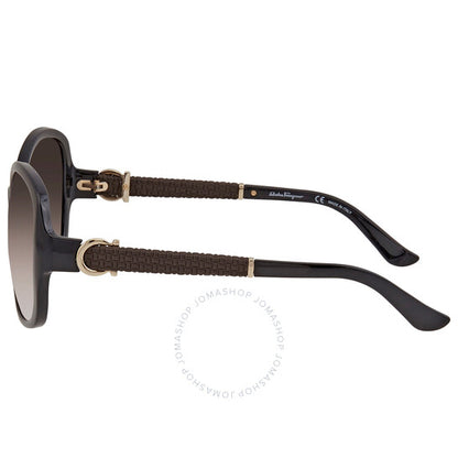 نظارات شمسية نسائية من فيراغامو، سلفاتوري، رمادية متدرجة اللون، بتصميم فراشة