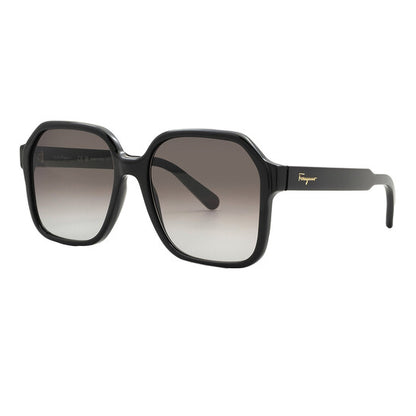 Salvatore Grey Gradient Square Ladies Sunglasses
