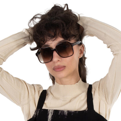 Salvatore Grey Gradient Square Ladies Sunglasses