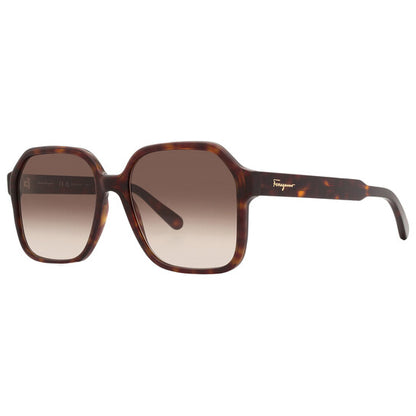 Salvatore Grey Gradient Square Ladies Sunglasses