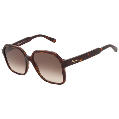Salvatore Grey Gradient Square Ladies Sunglasses