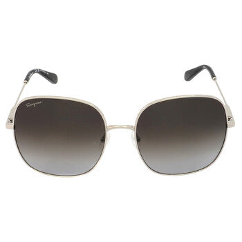 Salvatore Grey Gradient Square Ladies Sunglasses