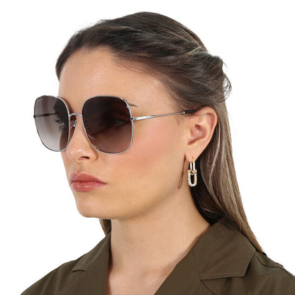 Salvatore Grey Gradient Square Ladies Sunglasses