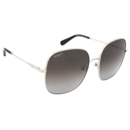 Salvatore Grey Gradient Square Ladies Sunglasses