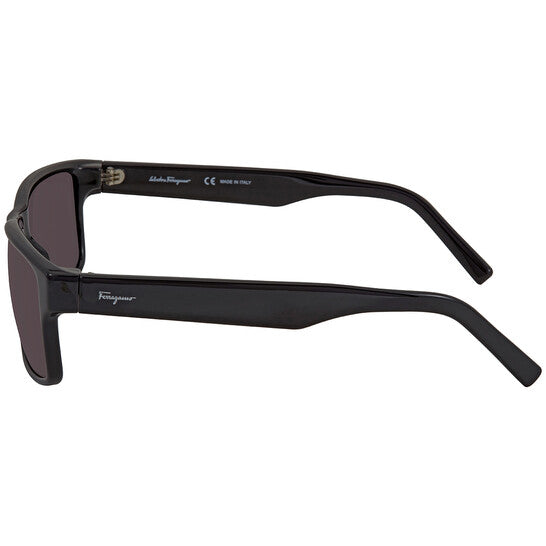 Salvatore Grey Rectangular 58 mm Men's Sunglasses