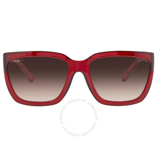 نظارات شمسية نسائية مستطيلة رمادية اللون من فيراغامو، سلفاتوري، مقاس 17