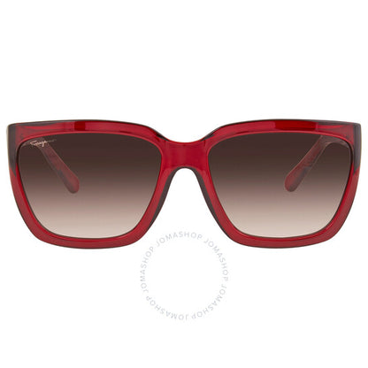 نظارات شمسية نسائية مستطيلة رمادية اللون من فيراغامو، سلفاتوري، مقاس 17