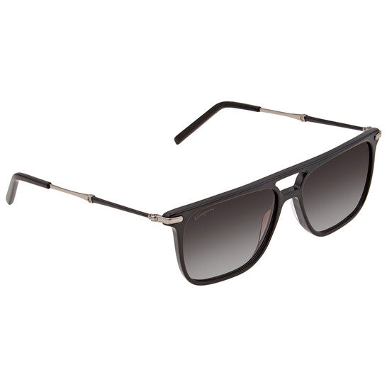 Salvatore Grey Rectangular Men's Sunglasses