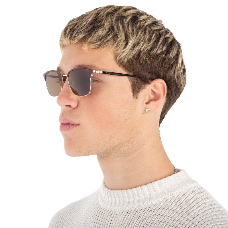 Brown Square Men's Sunglasses