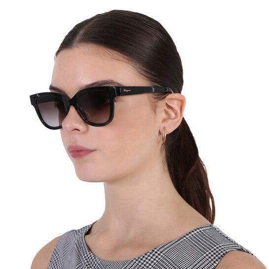 Salvatore Smoke Gradient Square Ladies Sunglasses