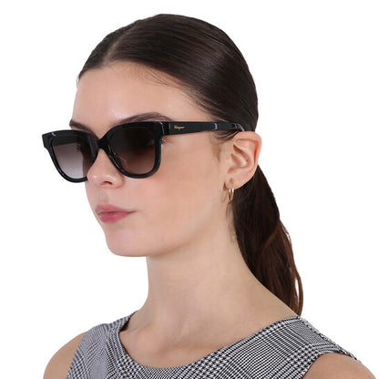 Salvatore Smoke Gradient Square Ladies Sunglasses