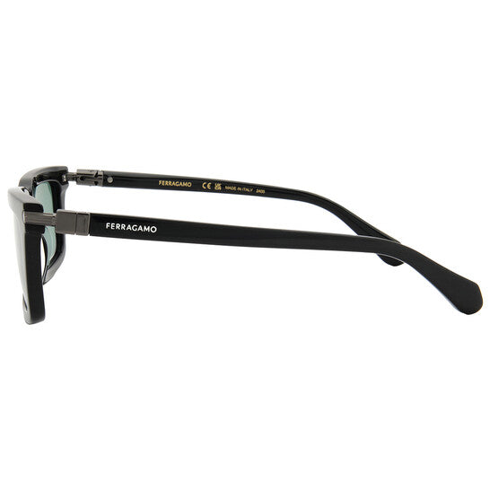 Salvatore Teal Rectangular Men's Sunglasses