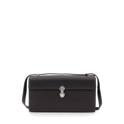 Simmetry Brown Shoulder Bag With Top Strap And Twist Lock Closure In Leather Woman