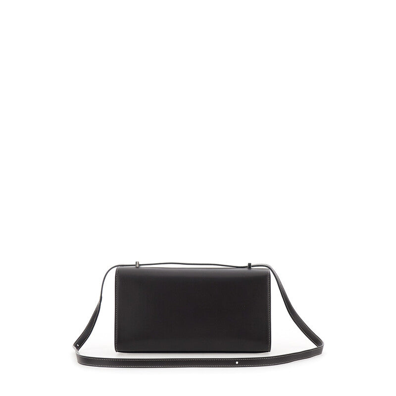 Simmetry Brown Shoulder Bag With Top Strap And Twist Lock Closure In Leather Woman