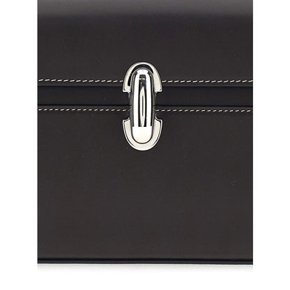 Simmetry Brown Shoulder Bag With Top Strap And Twist Lock Closure In Leather Woman