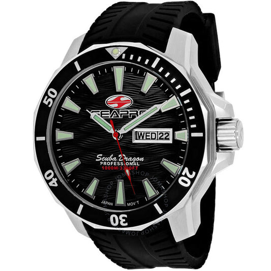Seapro, Scuba Dragon Diver Limited Edition 1000 Meters Quartz Black Dial Men's Watch