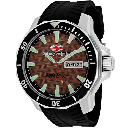 Seapro, Scuba Dragon Diver Limited Edition 1000 Meters Quartz Brown Dial Men's Watch