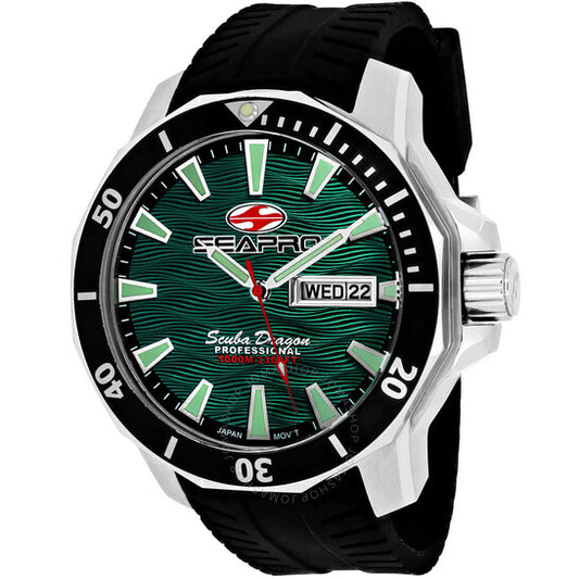 Seapro, Scuba Dragon Diver Limited Edition 1000 Meters Quartz Green Dial Men's Watch