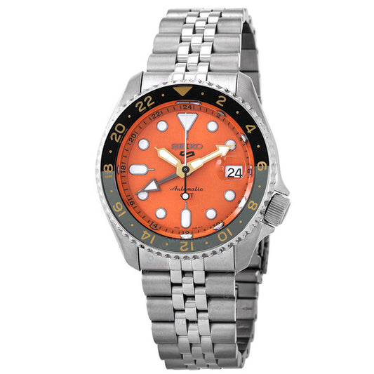 Seiko, 5 Sports GMT Automatic Orange Dial Men's Watch