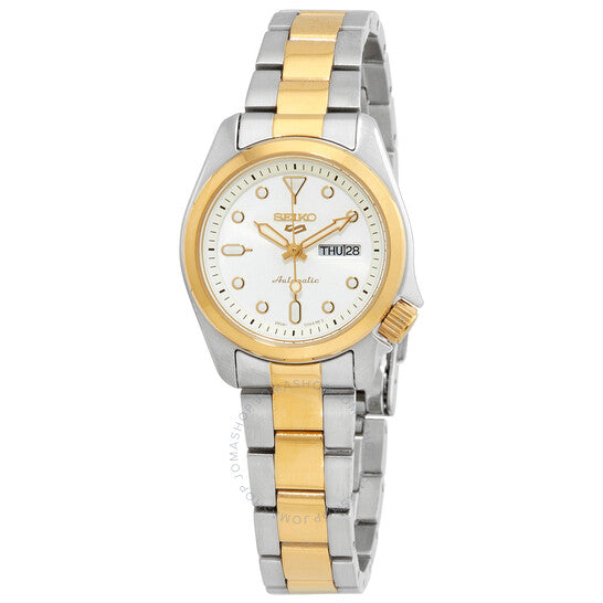 Seiko, 5 Sports White Dial Two-tone Ladies Watch