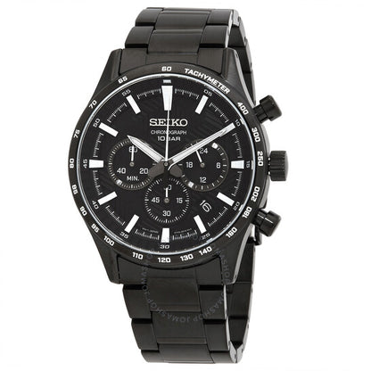 Seiko, Chronograph Quartz Black Dial Men's Watch