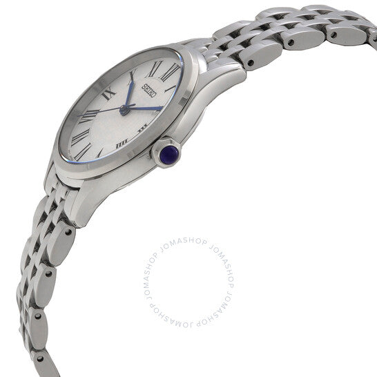 ساعة سيكو الكلاسيكية للسيدات بمينا أبيض من الكوارتز