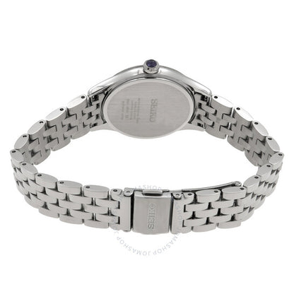 ساعة سيكو الكلاسيكية للسيدات بمينا أبيض من الكوارتز